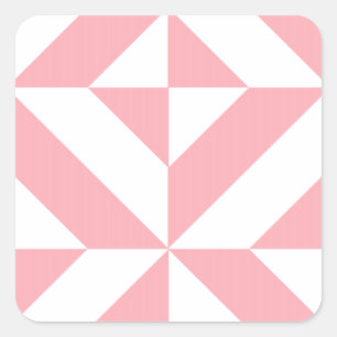 Sticker Carré Motif de cube géométrique Melon rose