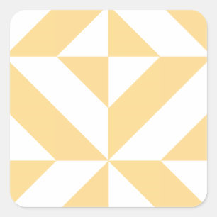 Sticker Carré Motif de cube géométrique Pale Melon