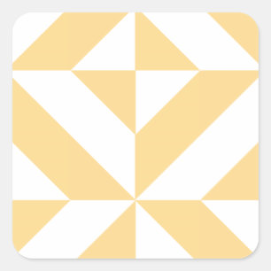 Sticker Carré Motif de cube géométrique Pale Melon