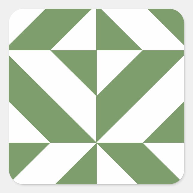 Sticker Carré Motif de cube vert laiton foncé (Devant)