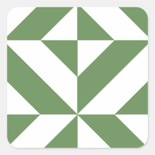 Sticker Carré Motif de cube vert laiton foncé