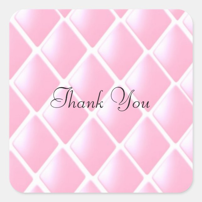 Sticker Carré Motif de diamants carrelé rose (Devant)