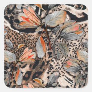 Sticker Carré Motif de la peau animale africaine sauvage