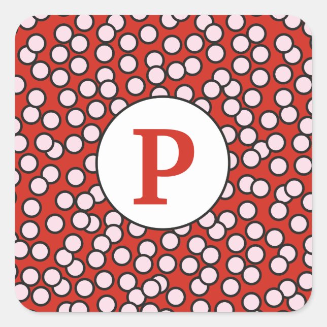 Sticker Carré Motif de monogramme Dotty (Devant)