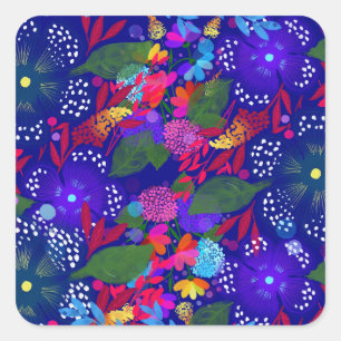 Sticker Carré Motif de nuit de fête