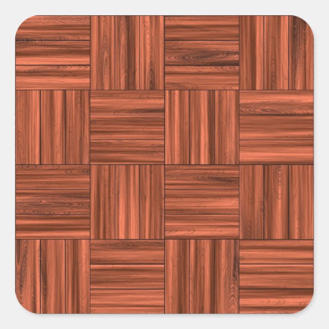 Sticker Carré Motif de parquet en bois de cerisier (Devant)