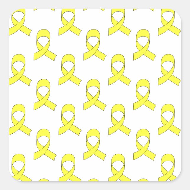 Sticker Carré Motif de ruban jaune (Devant)