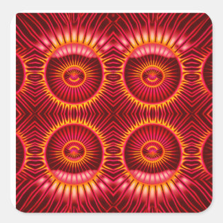 Sticker Carré Motif de sphères d'énergie orange et rouge