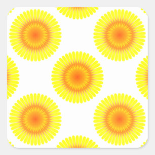 Sticker Carré Motif de tournesol personnalisé