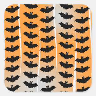 Sticker Carré Motif des chauves-souris d'Halloween