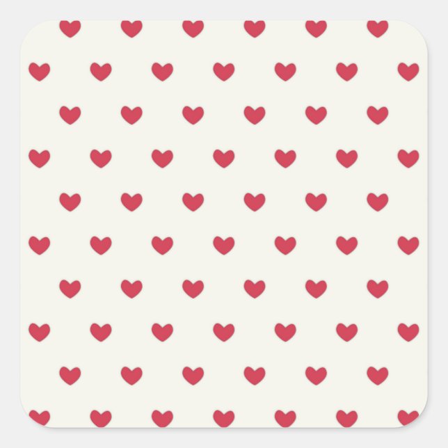 Sticker Carré Motif des Coeurs rouges mignons (Devant)