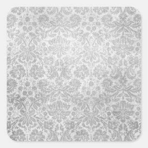 Sticker Carré Motif des damas grises