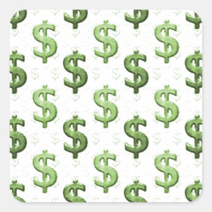 Sticker Carré Motif des signes Dollar
