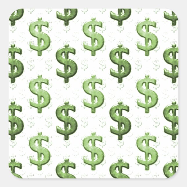 Sticker Carré Motif des signes Dollar (Devant)
