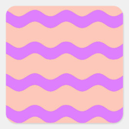 Sticker Carré Motif des vagues rose et violet