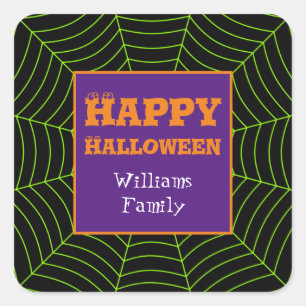 Sticker Carré Motif d'Halloween Personaliz
