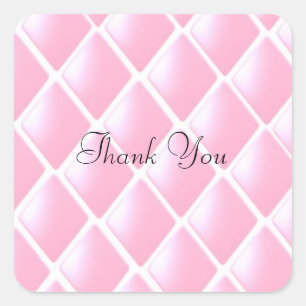 Sticker Carré Motif diamant matelassé rose