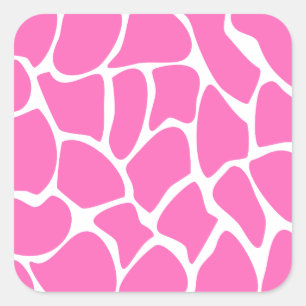 Sticker Carré Motif d'impression de girafe dans le rose lumineux