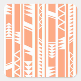Sticker Carré Motif d'imprimé tribal blanc et bracelet
