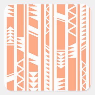 Sticker Carré Motif d'imprimé tribal blanc et bracelet