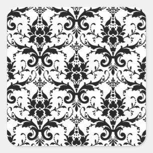 Sticker Carré Motif en mosaïque noire