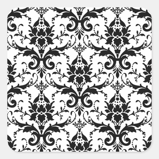 Sticker Carré Motif en mosaïque noire (Devant)