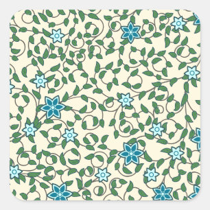 Sticker Carré Motif floral sans couture sur fond beige