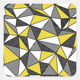 Sticker Carré Motif géométrique bas-poly rétro