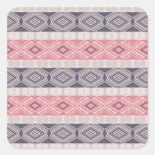 Sticker Carré Motif géométrique de style boho ethnique.