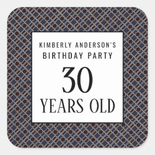 Sticker Carré Motif géométrique tendance, fête d'anniversaire mo