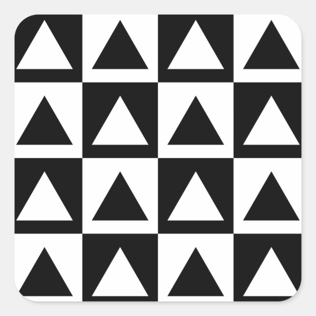 Sticker Carré Motif géométrique triangle noir et blanc (Devant)