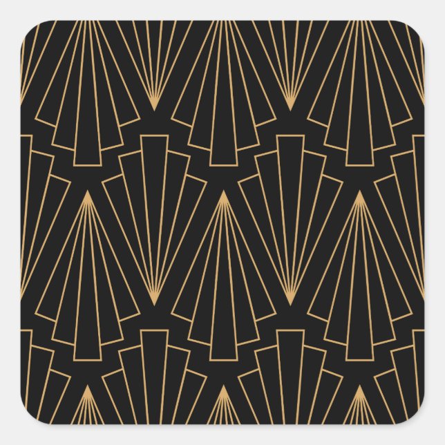 Sticker Carré Motif Gold et Black Art Déco (Devant)