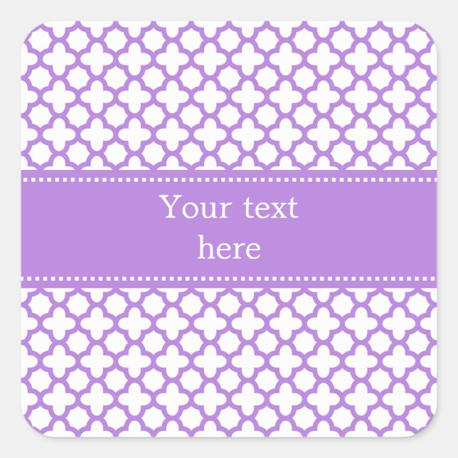 Sticker Carré Motif Lavender Quatrefoil (Devant)