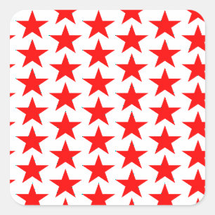 Sticker Carré Motif Little Red Stars