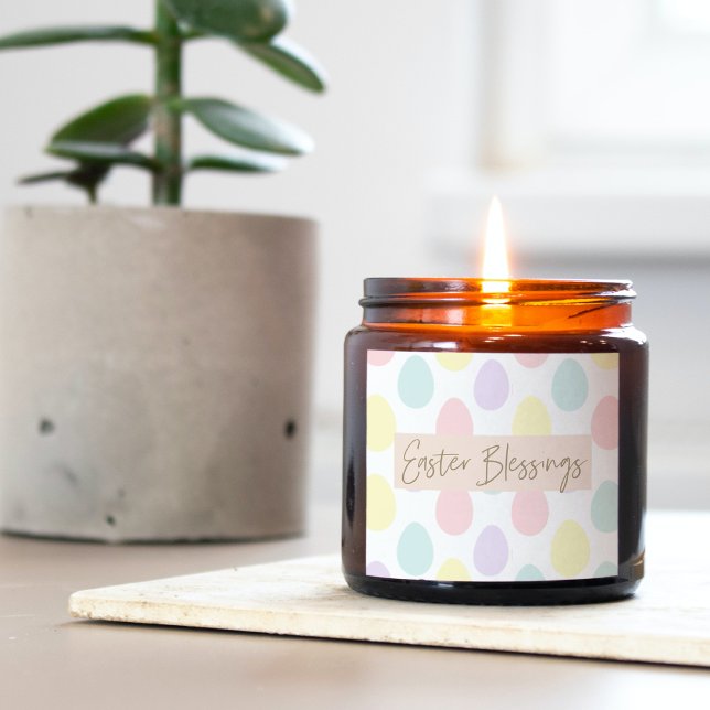 Sticker Carré Motif moderne Pastel Egg | Bonne Pâques (Créateur téléchargé)