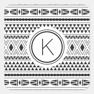 Sticker Carré Motif noir blanc