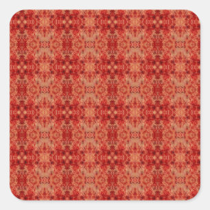 Sticker Carré Motif orange et rouge