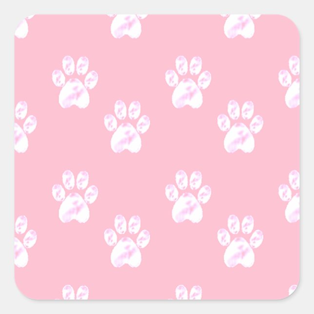 Sticker Carré Motif pâle blanc mignon sur rose (Devant)