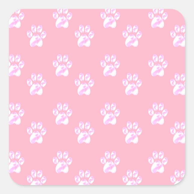 Sticker Carré Motif pâle blanc mignon sur rose (Devant)