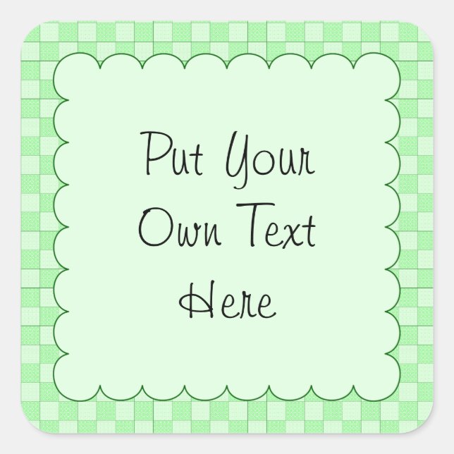 Sticker Carré Motif Patchwork vert (Devant)