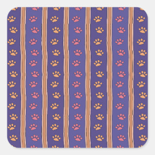 Sticker Carré Motif Pawprint