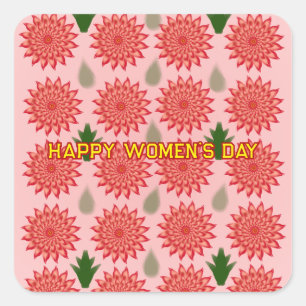 Sticker Carré Motif personnalisé de fleurs printanières pour la 