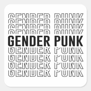 Sticker Carré Motif Punk de Genre