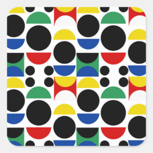 Sticker Carré Motif scandinave du Bauhaus du milieu du siècle