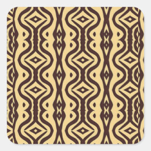 Sticker Carré motif tribal Brown
