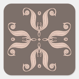 Sticker Carré Motif tulipe kazakh