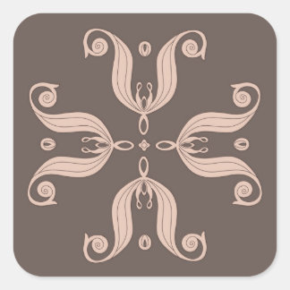 Sticker Carré Motif tulipe kazakh