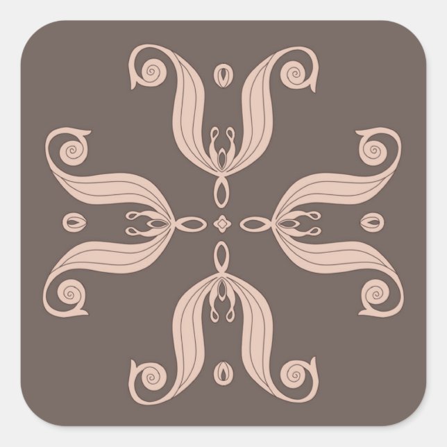 Sticker Carré Motif tulipe kazakh (Devant)