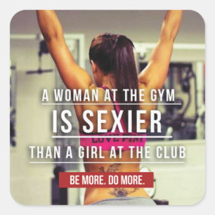 Sticker Carré Motivation de l'entraînement de gym pour femmes