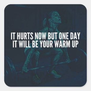 Sticker Carré Motivation de l'entraînement des femmes - Blessure